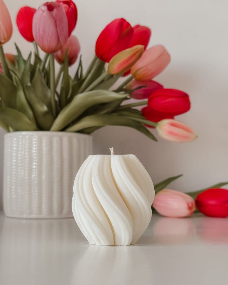 ręcznie robiona okrągła świeca sojowa Candy Candles