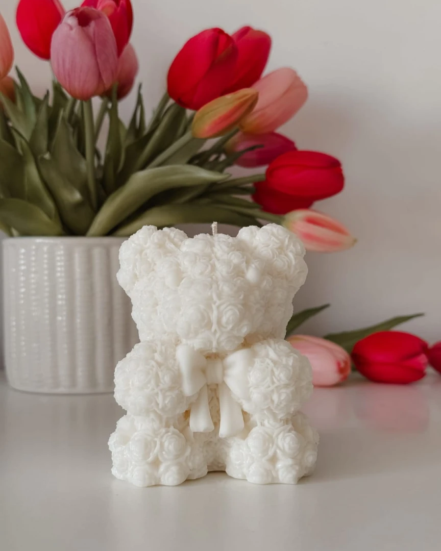 ręcznie robiona świeca z wosku sojowego miś Candy Candles