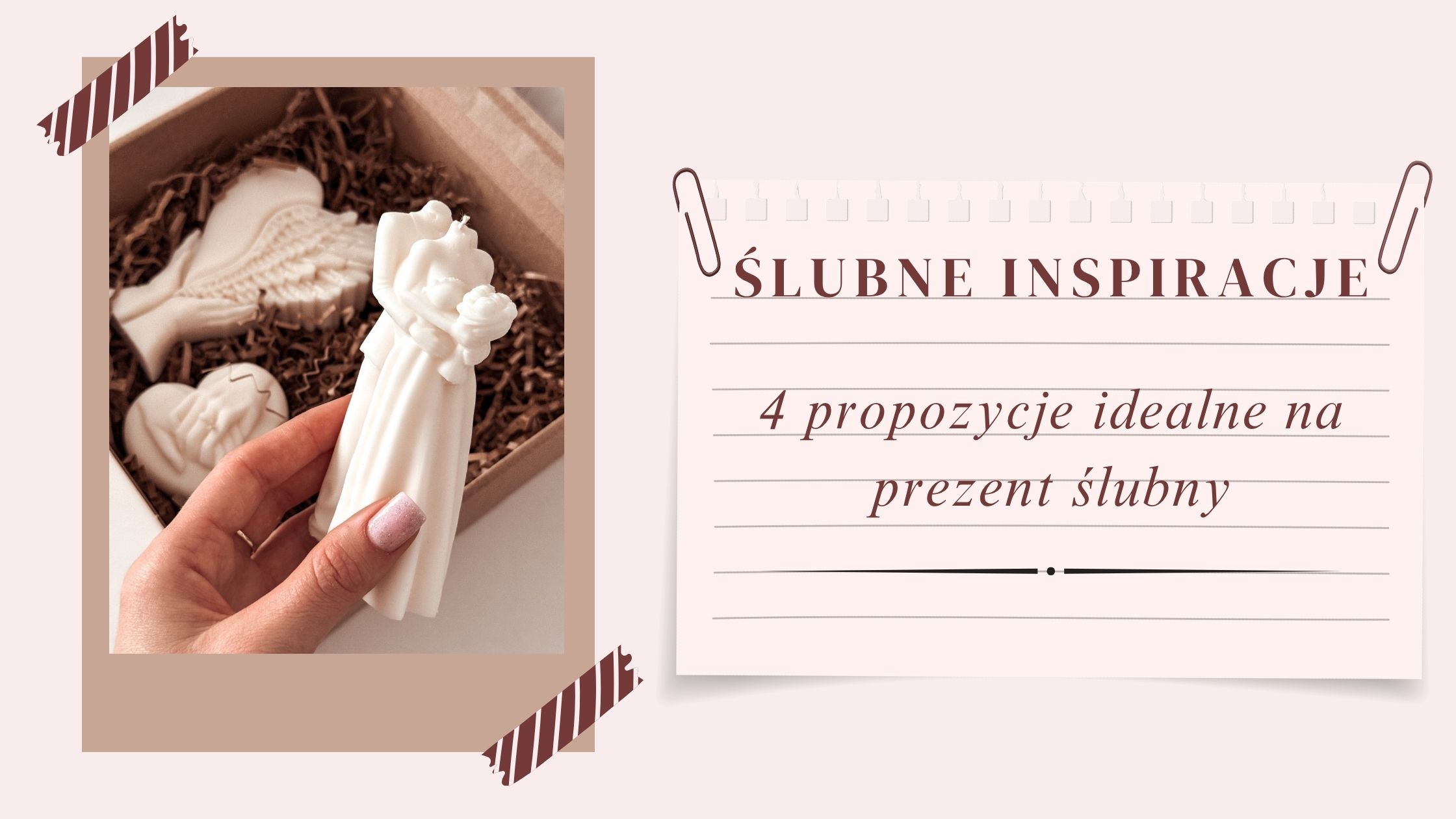 Ślubny zestaw świec sojowych z sercami – inspiracja na prezent ślubny od Candy Candles